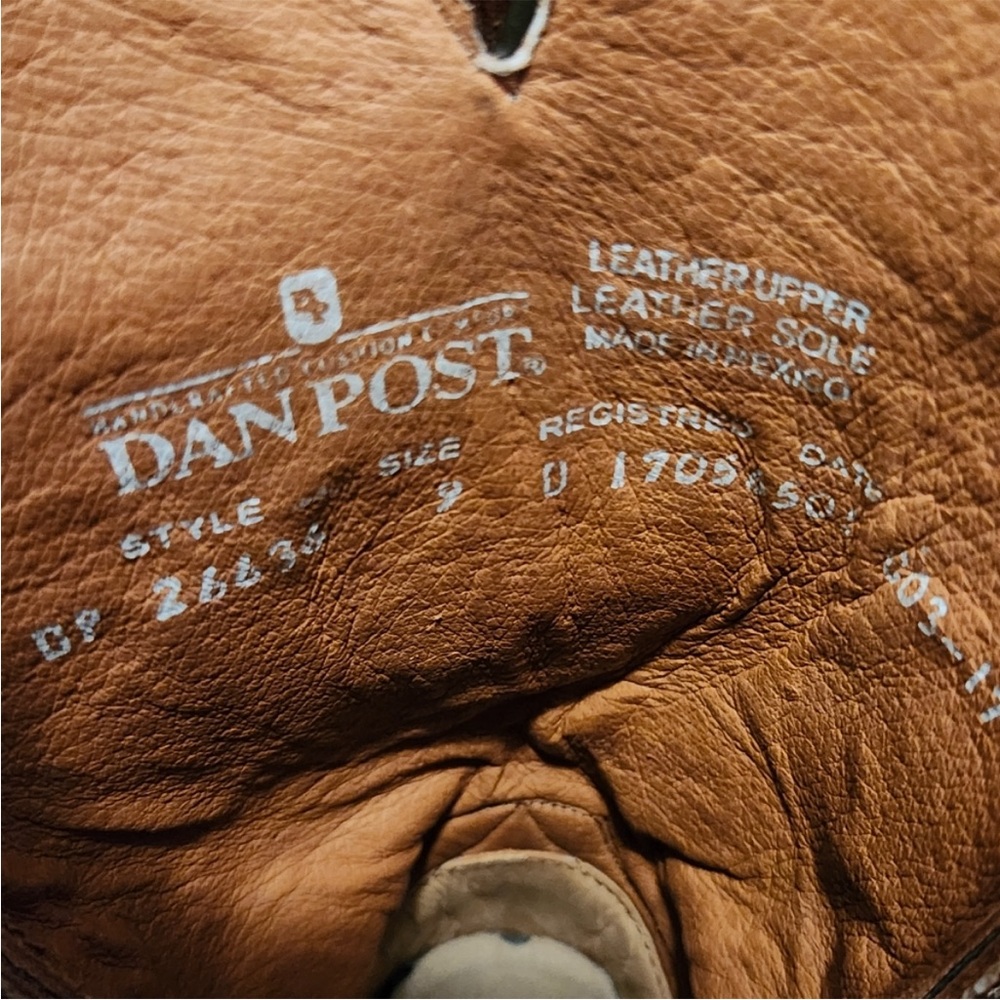 Dan Post Men’s Exotic Ostrich Leg Western Boots – Size 9D - Picture 7 of 7